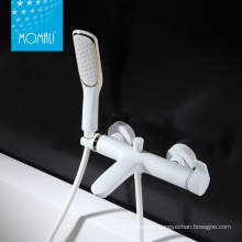 China Hotel style white shower mixer wall mount bath tub faucet